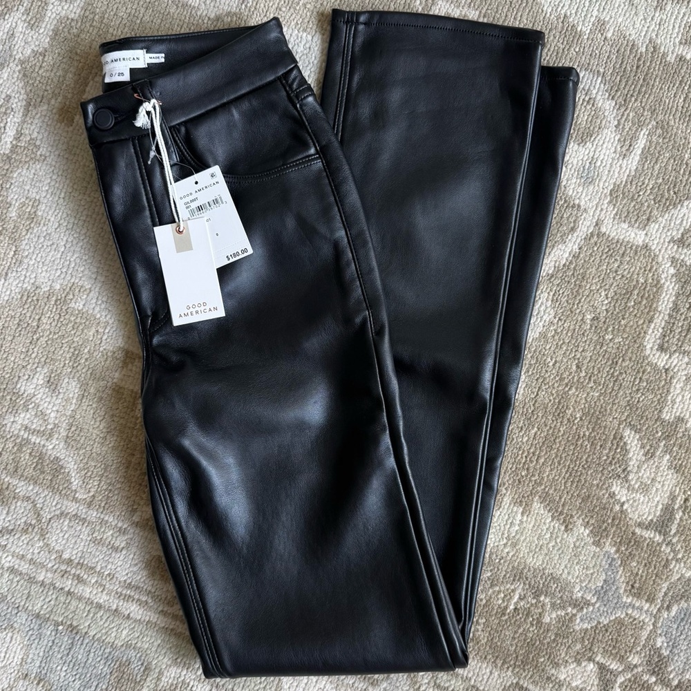NWT Good American Vegan Leather Pants